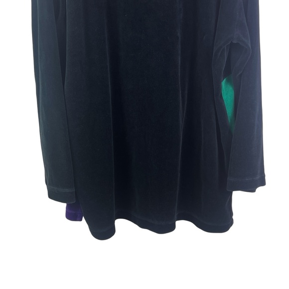 Vintage Retro 80's/90's Velvety Velour Color Block 3/4 Zip Pullover Sweatshirt - Picture 8 of 14